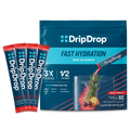 DripDrop Fruit Punch Electrolyte Powder, 8 oz sticks, 32 count